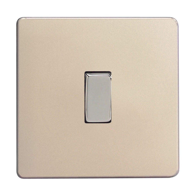 Varilight 1-Gang 10A Intermediate Rocker Light Switch Satin Chrome XDN7S