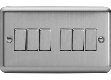 Varilight 6G 1 or 2W 10A Switch Matt Chrome XS96D