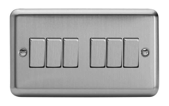 Varilight 6G 1 or 2W 10A Switch Matt Chrome XS96D