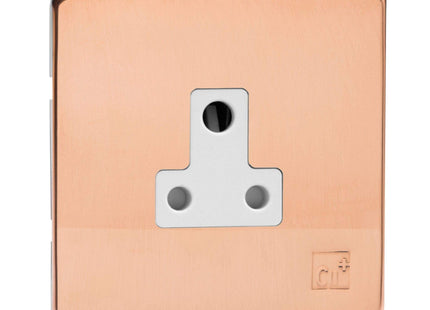 Varilight XDYRP5AWS.AC Screwless Antimicrobial Copper 1-Gang 5A Round Pin Socket