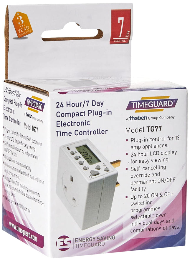 Timeguard TG77 7 Day Compact Electronic Timeswitch 7 Day Compact Electronic Timeswitch