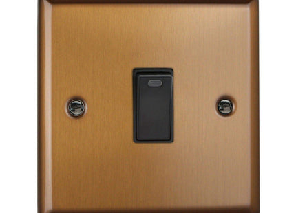 Varilight XY20NB.BZ Urban Brushed Bronze 1-Gang 20A Double Pole Switch + Neon Indicator