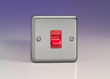 Varilight 45A Cooker Switch (Single Size) Matt Chrome XS45SB