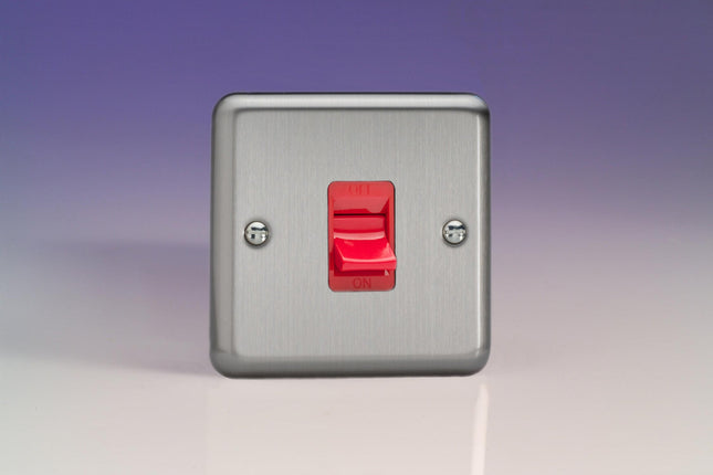 Varilight 45A Cooker Switch (Single Size) Matt Chrome XS45SB