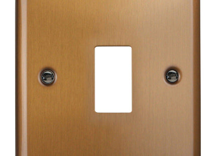 Varilight XYPGY1.BZ Urban Brushed Bronze 1-Gang PowerGrid Plate (Single Plate)