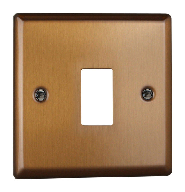 Varilight XYPGY1.BZ Urban Brushed Bronze 1-Gang PowerGrid Plate (Single Plate)
