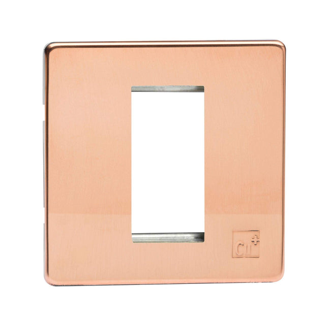 Varilight XDYG1S.AC Screwless Antimicrobial Copper DataGrid Plate (1 Grid Space)