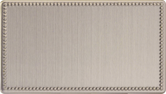 Varilight 2-Gang (Double), Blank Plate, Dimension Screwless Jubilee Brushed Steel (Double Plate) XDYDBS.JS