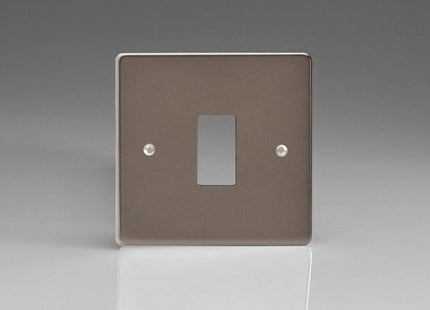Varilight Flat Plate Pewter Powergrid 1-Gang Faceplate