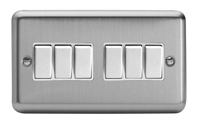 Varilight 6G 1 or 2W 10A Switch Matt Chrome XS96W