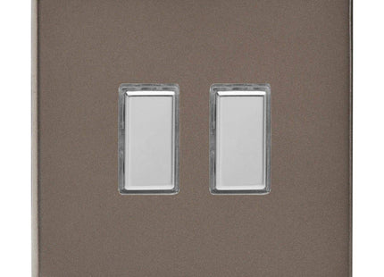 Varilight Eclique 2 2-Gang Tactile Touch Control Dimming Light Switch Slave for use with Eclique2 Master on 2-Way Circuits Pewter JDRES002S
