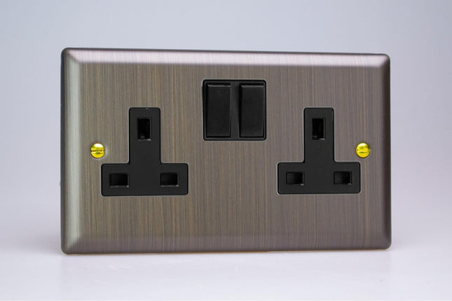 Varilight 2-Gang 13A Double Pole Switched Socket