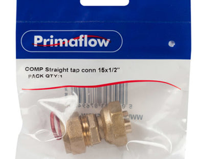 Primaflow Primapack Compression Straight Tap Connector 15mm x 1/2" - 9CT1512