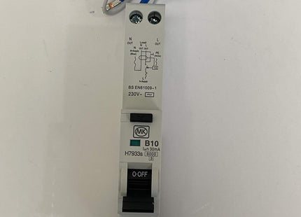 MK 10a / 10 AMP RCBO B TYPE 30ma AC SENTRY 1 MOD 7933s