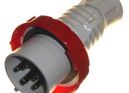 Gewiss GW60042H 32 Amp 5 Pin Industrial Plug IP67 Waterproof 415 Volt Red