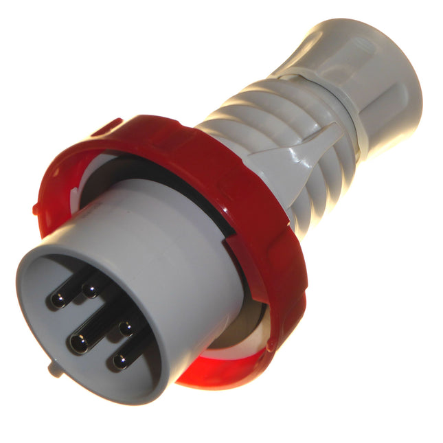 Gewiss GW60042H 32 Amp 5 Pin Industrial Plug IP67 Waterproof 415 Volt Red