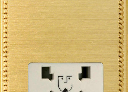 Varilight Dual Voltage Shaver Socket, Dimension Screwless Jubilee Brushed Brass XDYSSWS.JB