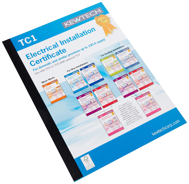 Kewtech TC1 Electrical Installation Certificates New 18th Edition