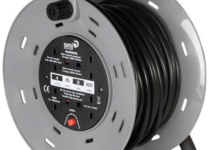 SMJ Electrical CTH2513 Cable Reel, 3120 W, 240 V, Black/Grey, 25 Meter