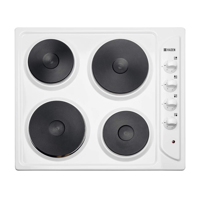 Haden HSP60W Hob Electric Built-in Solid 4 Plate Hob, 60cm, White SF040