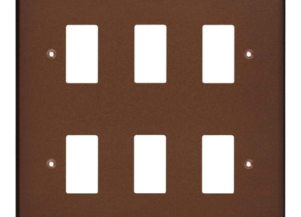 Varilight 6-Gang Grid Plate (Double Twin Plate) Mocha XDMPG6-P