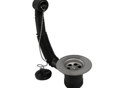 Thomas Dudley S/S Plastic 1 1/2" Sink Waste & O/Flow - PSWWAS368200 - Essential for Plumbing