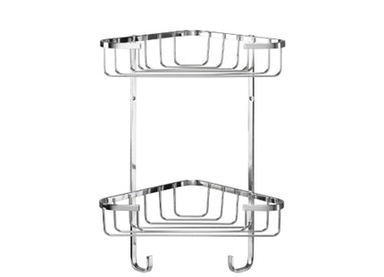Croydex Stainless Steel Medium Two Tier Corner Basket - QM390241