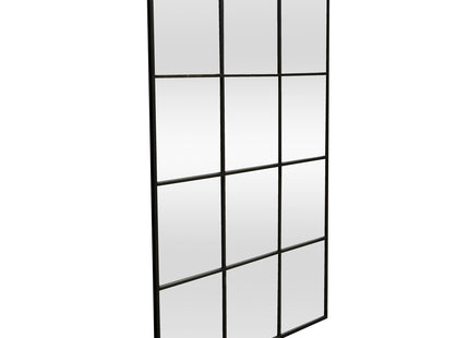 Acton Black Industrial Window Panelled Mirror 90 x 60cm