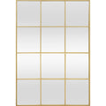 Acton Gold Industrial Window Panelled Mirror 90 x 60cm