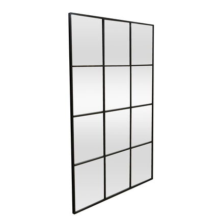 Acton Black Industrial Window Panelled Mirror 120 x 80cm