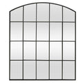 Adams Soft Arched Black Industrial Window Panelled Mirror 90 x 75cm