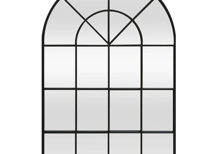 Albury Arched Black Industrial Window Panelled Mirror 90 x 60cm