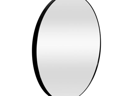 Altham Black Metal Industrial Round Wall Mirror 60 x 60cm