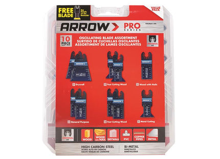 Arrow Oscillating Multi-Tool Blade Assortment Set, 10 Piece 