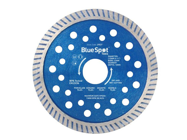 BlueSpot Tools Turbo Cutting Disc 115 x 22mm B/S19537