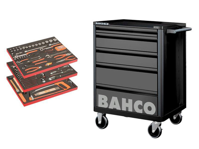 Bahco Basic Tool Trolley General Purpose Tool Kit, 158 Piece - BASIC - Ideal for DIY and Trade