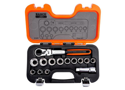 Bahco S140t Pass-Through Socket Set, 14 Piece
