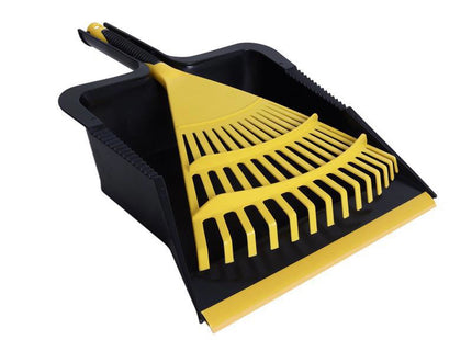 Bulldozer Heavy-Duty Dustpan And Large Hand Rake Set