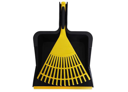 Bulldozer Heavy-Duty Dustpan And Large Hand Rake Set