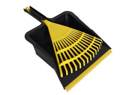Bulldozer Heavy-Duty Dustpan And Large Hand Rake Set