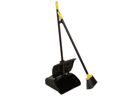 Bulldozer Heavy-Duty Long Handled Dustpan And Brush Set