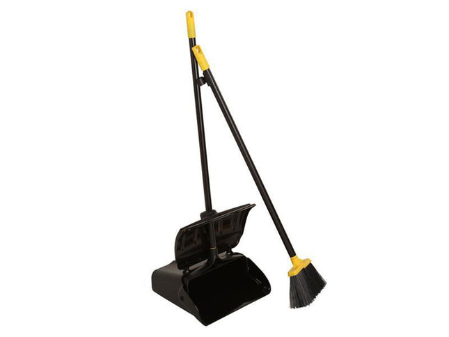 Bulldozer Heavy-Duty Long Handled Dustpan And Brush Set