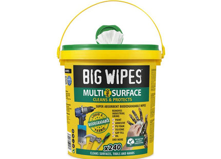 Big Wipes Multi-Surface Bio Pro+ Antiviral XL Wipes (Tub 240)