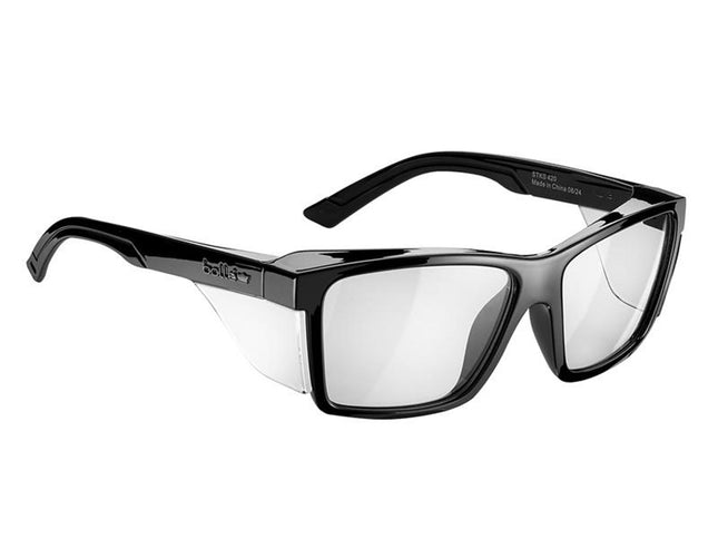 Bolle Safety Stks 420 Black Gloss Frame Safety Glasses - Clear