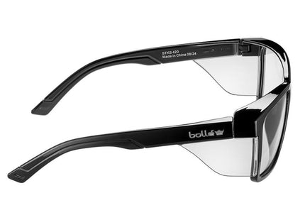 Bolle Safety Stks 420 Black Gloss Frame Safety Glasses - Clear