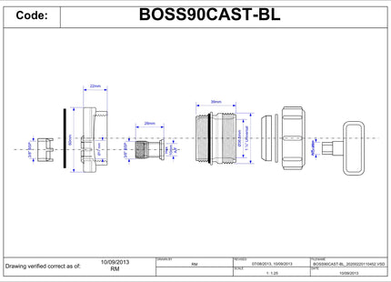 McAlpine 90mm x 1.25" 2 Piece Cast Iron Soil Pipe Boss Connector