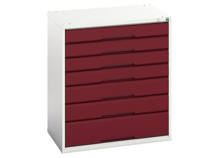 Bott Verso 7 Drawer Cabinet 800 X 900Mm Crimson Red