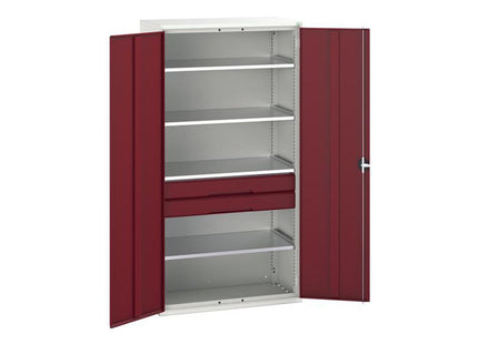 Bott Verso Kitted Cupboard 4 Shelf + 2 Drawer 1050 X 2000Mm Crimson Red