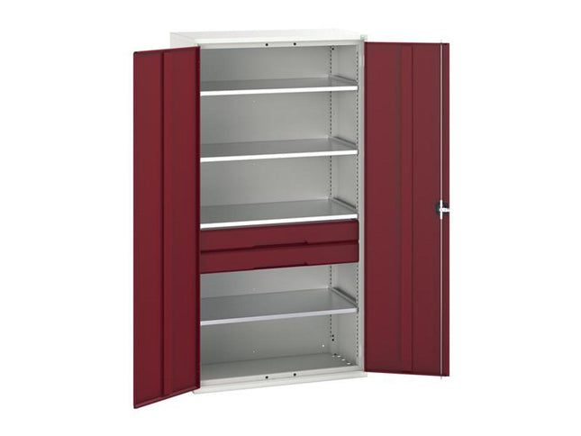 Bott Verso Kitted Cupboard 4 Shelf + 2 Drawer 1050 X 2000Mm Crimson Red