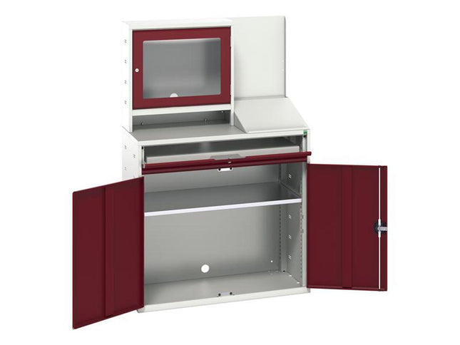 Bott Verso Computer Cupboard 1050 X 550 X 1650Mm Crimson Red